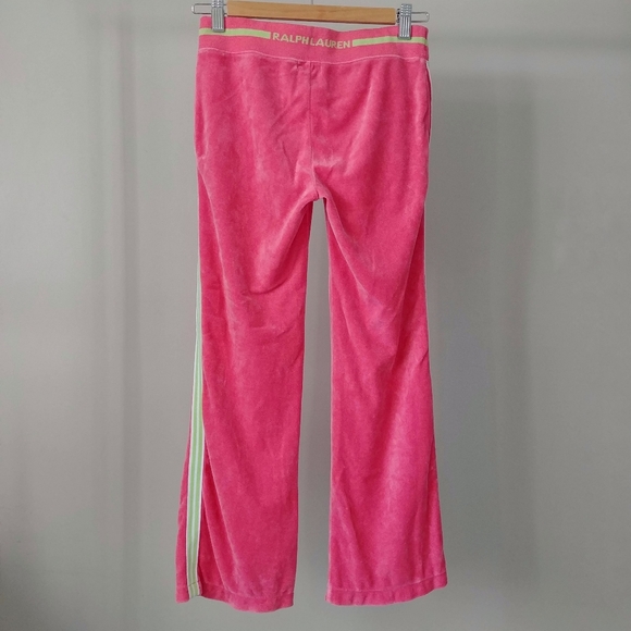 Ralph Lauren Girl's Pink Velour Track Pants Sweatpants Size 8 / 10 - Picture 4 of 10